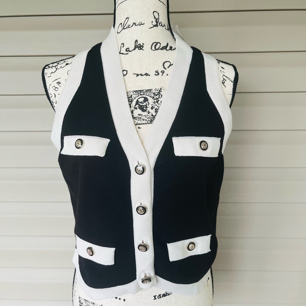 NWOT WHBM $99 Colorblock Sweater Vest - Picture 2 of 8